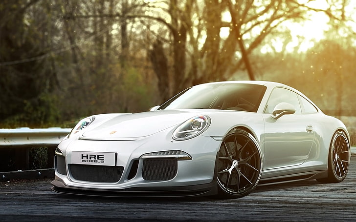 weißes Coupé, Porsche, weiße Autos, HD-Hintergrundbild