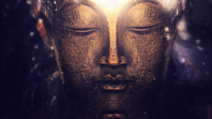 buddha, face, sculpture, religion, HD wallpaper