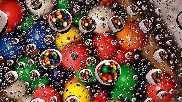 resumen, gotas de agua, gotas, colorido, reflexión, burbujas, rocío, burbuja, gota, agua, Fondo de pantalla HD