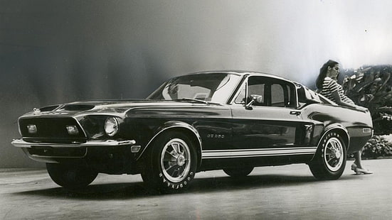 black Ford Mustang, car, Shelby, Ford Mustang, fastback, HD wallpaper HD wallpaper