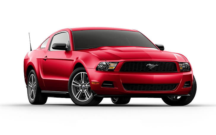 Ford Mustang V6, red ford mustang, ford mustang, HD wallpaper