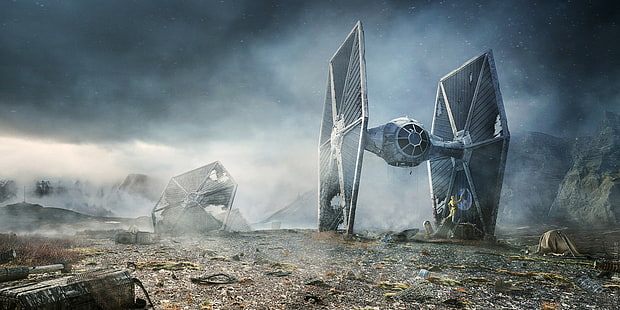 حرب النجوم ، R2-D2 ، TIE Fighter، خلفية HD HD wallpaper