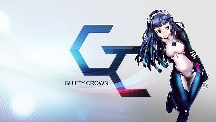쓰 구미 (Guilty Crown), 길티 크라운, 아니메 걸스, 아니메, 로고, HD 배경 화면