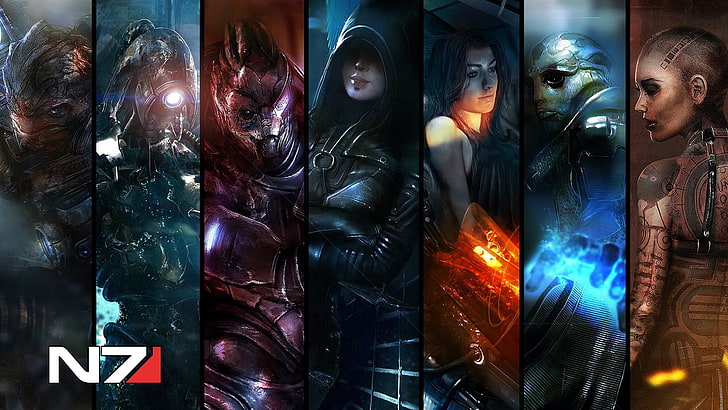 assorted characters illustration collage, Mass Effect, collage, video games, HD wallpaper