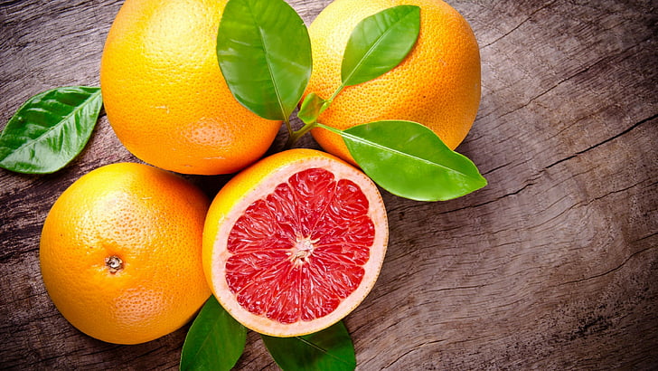 портокалов плод, грейпфрут, 4к, HD тапет