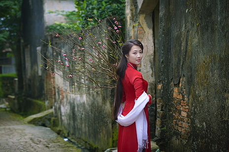 Women, Asian, Ao Dai, Girl, Vietnamese, HD wallpaper HD wallpaper