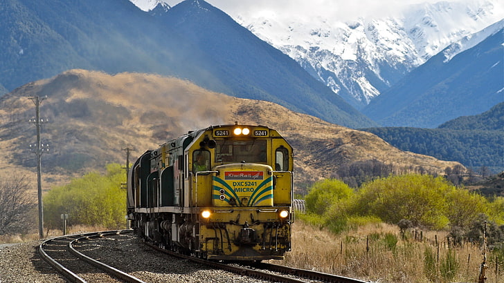 поезд, грузовой поезд, Новая Зеландия, железная дорога, HD обои