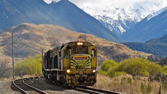 поезд, грузовой поезд, Новая Зеландия, железная дорога, HD обои HD wallpaper