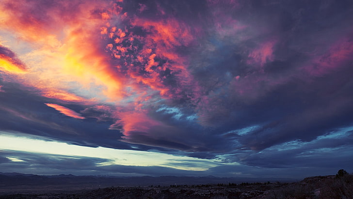 เมฆสีเทาและสีส้มทิวทัศน์เมฆท้องฟ้า, วอลล์เปเปอร์ HD