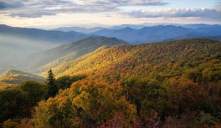 Carolina Utara, Pemandangan, Parkway Blue Ridge, Blue Ridge Mountains, Wallpaper HD