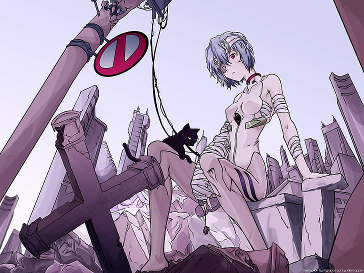 Ayanami Rei, Neon Genesis Evangelion, bandage, HD wallpaper