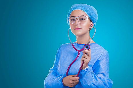adult, doctor, girl, healthcare, hospital, medical, medicine, nurse, operating room, portrait, profession, professional, stethoscope, surgery, uniform, woman, young, HD wallpaper HD wallpaper
