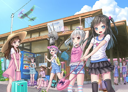 Kancolle, Kasumi, Rensouhou-Chan, Asashio, Loli, Sommer, Anime, HD-Hintergrundbild HD wallpaper