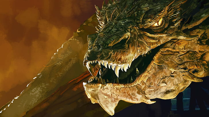Smaug, The Hobbit: The Desolation of Smaug, dragon, Benedict Cumberbatch, HD wallpaper