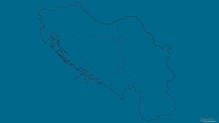 minimalism map yugoslavia, HD wallpaper