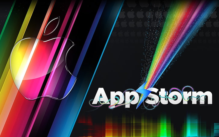 App storm, Apple, Mac, Colorful, Rainbow, HD wallpaper