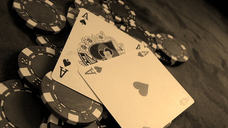 Pokerchips, Poker, Spielkarten, HD-Hintergrundbild