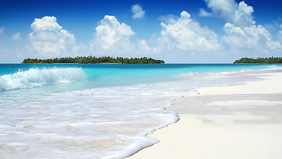 плаж летни морски пейзажи 1920x1080 Природа Плажове HD Изкуство, плаж, лято, HD тапет HD wallpaper