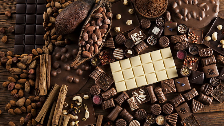 sekelompok cokelat, coklat, coklat, enak, 5k, Wallpaper HD