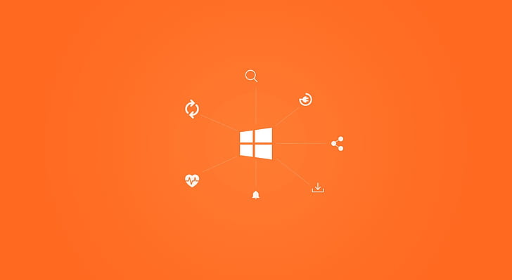 Windows 10 Resta connesso, Windows, Windows 10, Orange, Sfondo HD