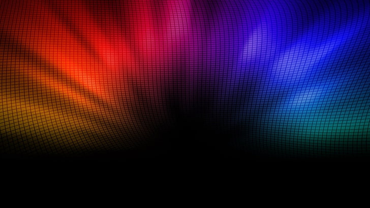 lampu LED biru, ungu, dan oranye, berwarna-warni, latar belakang, titik, Wallpaper HD