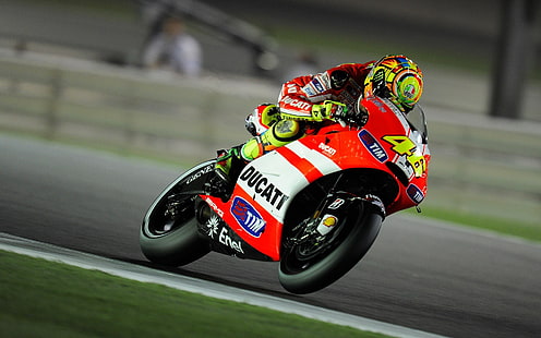 motor sport merah putih Ducati, valentino rossi, moto gp, ducati, Wallpaper HD HD wallpaper