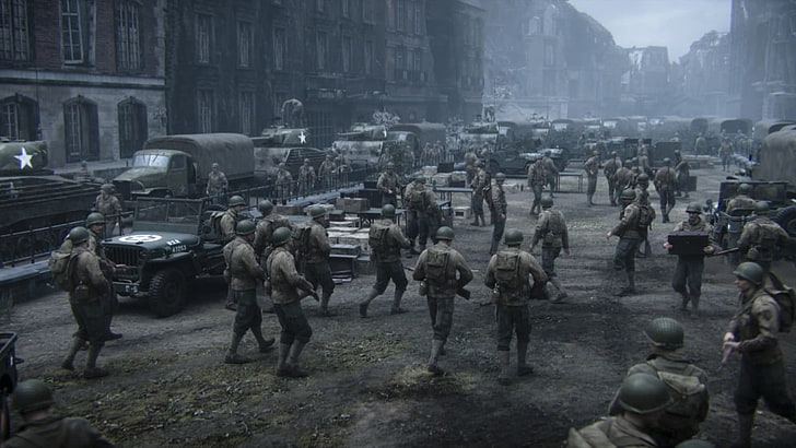 soldatparti, Call of Duty WWII, andra världskriget, soldat, Call of Duty, HD tapet