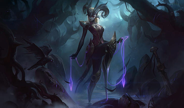 Camille (League of Legends), League of Legends, Summoner's Rift, gry wideo, fantasy girl, kobiety, dark, Tapety HD