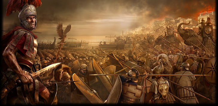 軍隊、戦い、ファンタジー、ローマ、ローマ、セガ、合計、戦争、戦士、戦士、 HDデスクトップの壁紙