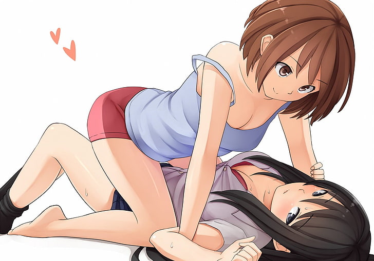 digitale Tapete mit zwei weiblichen Animecharakteren, Anime, yuri, ursprüngliche Charaktere, Animemädchen, HD-Hintergrundbild