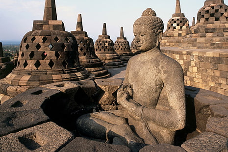 Будда, архитектура, будда, статуя, памятники, животные, HD обои HD wallpaper