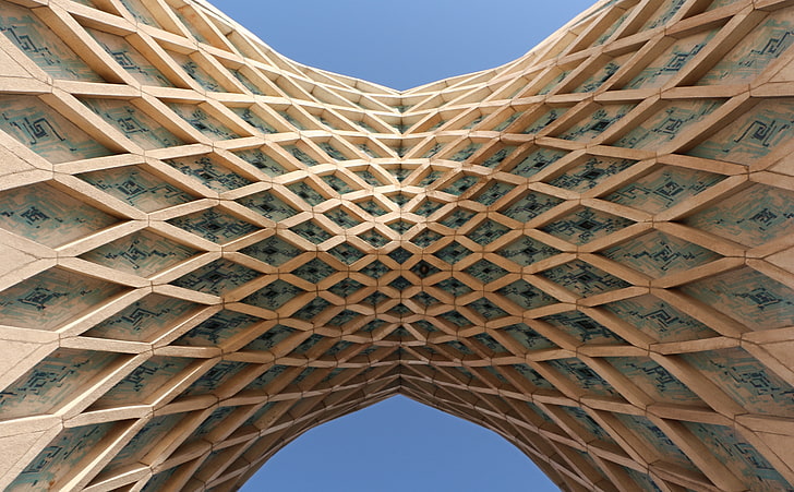 Площадь Свободы, коричневое бетонное здание, Архитектура, Азади, Иран, Тегеран, HD обои