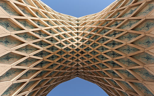 Freedom Square, edificio de hormigón marrón, arquitectura, azadi, Irán, Teherán, Fondo de pantalla HD HD wallpaper