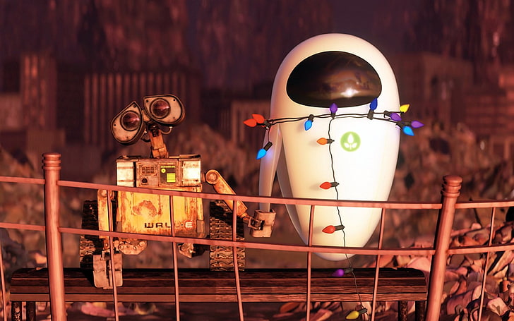 Wall-E ve Eva filmi fotoğraf, DUVAR · E, Pixar Animasyon Stüdyoları, Disney Pixar, WALL-E, HD masaüstü duvar kağıdı