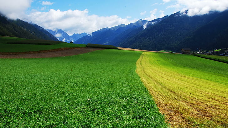Mountains Landscapes Nature Fields Widescreen, landscapes, fields, mountains, nature, widescreen, HD wallpaper