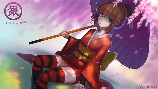 은혼, 애니메이션 소녀, Kagura (Gintama), HD 배경 화면 HD wallpaper