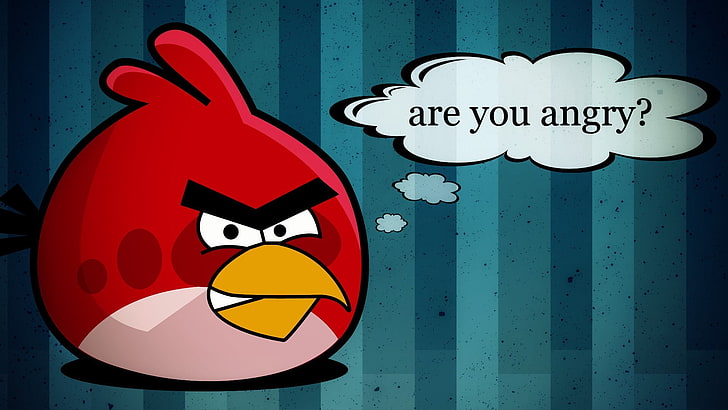 赤い怒っている鳥の図、怒っている鳥、ビデオゲーム、アートワーク、 HDデスクトップの壁紙