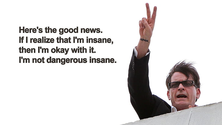 quotes peace funny insane charlie sheen two and a half men v sign 1920x1080  Entertainment Funny HD Art , Peace, Quotes, HD wallpaper