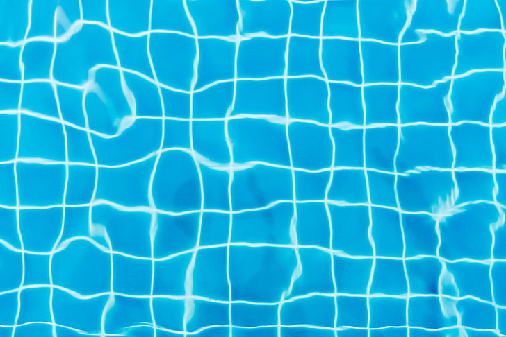 pool, ripples, swimming pool, tiles, top view, water, water surface, HD wallpaper