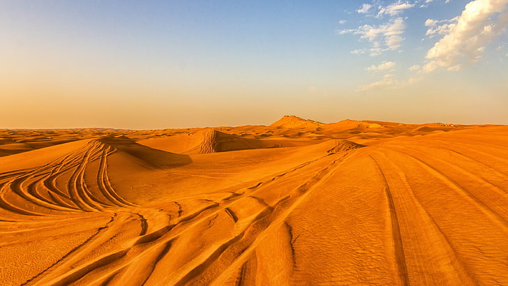 茶色の砂漠、自然、風景、砂漠、 HDデスクトップの壁紙