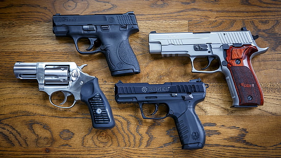 оружие, пистолет, огнестрельное оружие, курок, пистолет, пистолет, револьвер, HD обои HD wallpaper