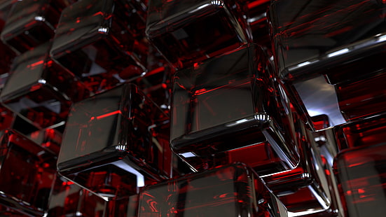 CGI, 4K, Cubes, Dark, HD-Hintergrundbild HD wallpaper