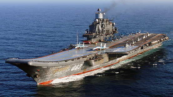 灰色の貨物船、巡洋艦、重、空母、「アドミラルクズネツォフ」、 HDデスクトップの壁紙 HD wallpaper