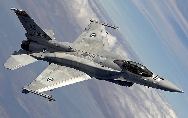 samolot, wojsko, siły powietrzne, General Dynamics F-16 Fighting Falcon, Siły Powietrzne Zjednoczonych Emiratów Arabskich, Tapety HD