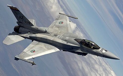 Самолет, военни, военновъздушни сили, F-16 Fighting Falcon, Обединени арабски емирства ВВС, самолет, военни, военновъздушни сили, f-16 боен сокол, ВВС на Обединените арабски емирства, HD тапет HD wallpaper