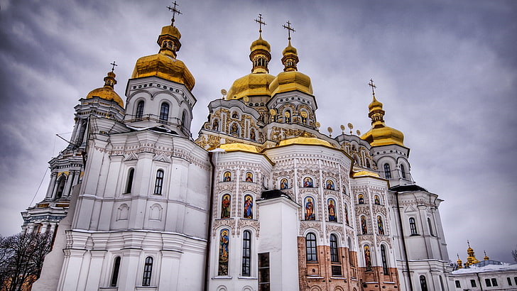 kiev pechersk lavra, ucrânia, mosteiro cristão ortodoxo, mosteiro, turismo, igreja, marco, religião, catedral, cúpula, construção, local de culto, céu, atração turística, HD papel de parede