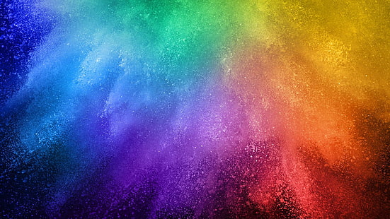 langit multi-warna, wallpaper warna-warni, abstrak, warna-warni, hijau, biru, cyan, violet, merah, pink, kuning, percikan, oranye, Warna Burst, Wallpaper HD HD wallpaper