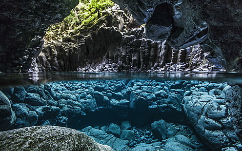 Gua Pool Crystal Clear Water Underwater Jungle Photo Gallery, pemandangan, gua, jelas, kristal, galeri, hutan, foto, kolam renang, bawah air, air, Wallpaper HD HD wallpaper