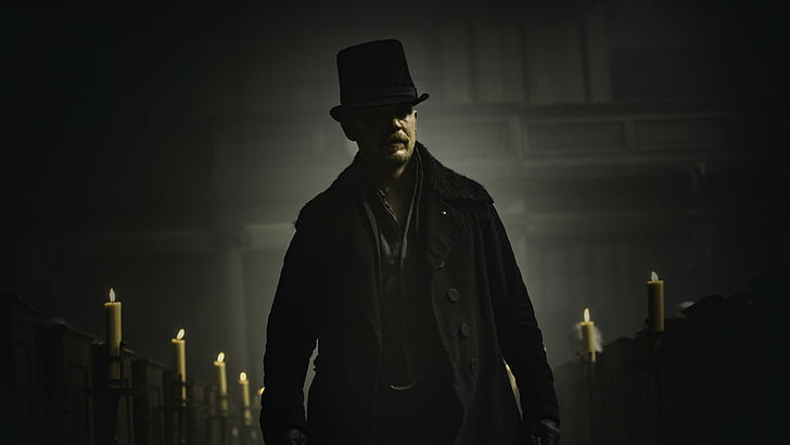 hombre vestido con sombrero negro caminando, tabú, Tom Hardy, mejor serie de televisión, Fondo de pantalla HD