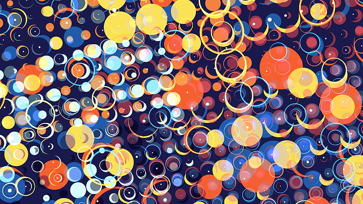 papel tapiz digital azul, amarillo y naranja, fractal, pastel, abstracto, ilustración, simplicidad, Fondo de pantalla HD